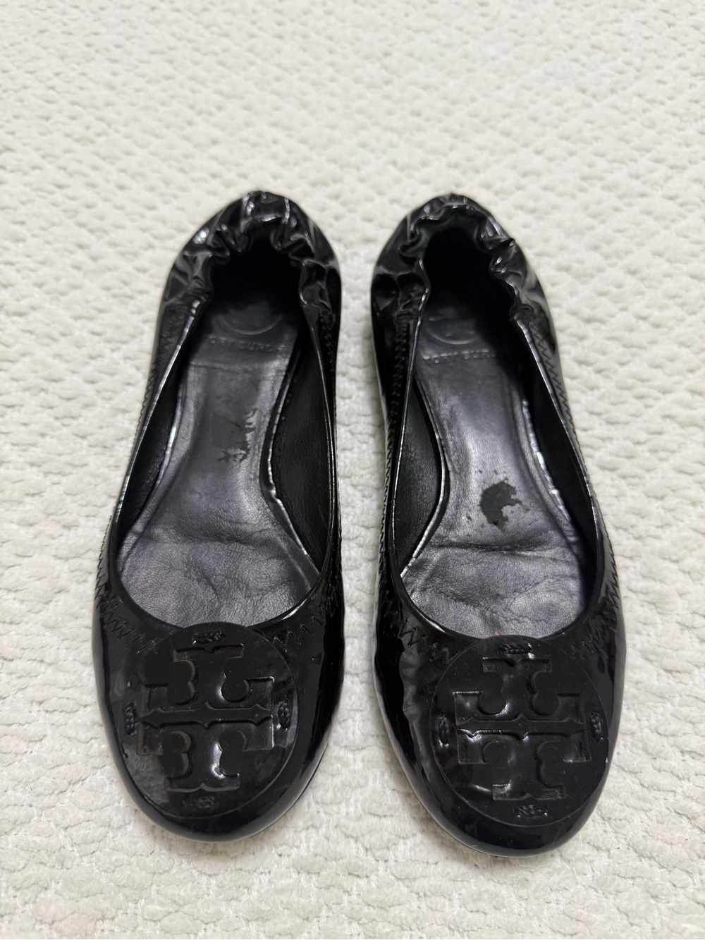 Tory Burch Reva Ballerina Patent Leather Flats Black Shoes Women’s Size 6.5 - Picture 2 of 10